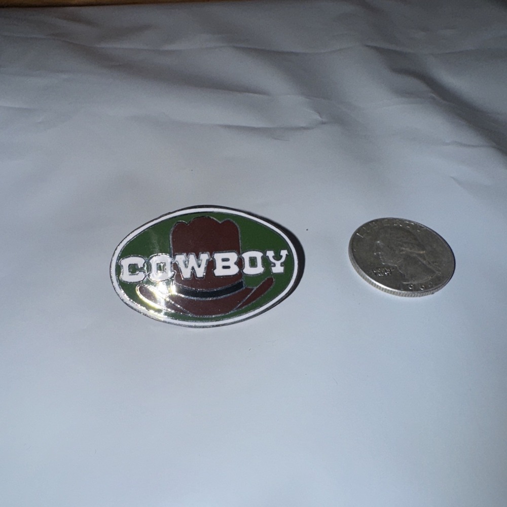 Neat Colorful Old Vintage Cowboy  Hat Coat Lapel PIN Charm